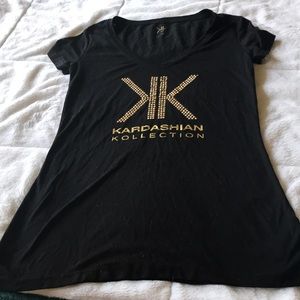 Kardashian Kollection. Black/Gold Bling Top. XS.